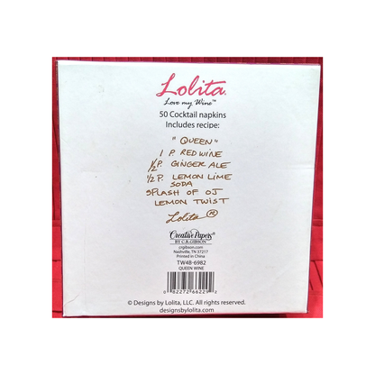 QUEEN DRINK RECIPE LOLITA BEVERAGE NAPKINS