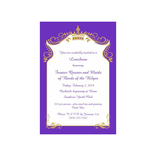 QUEEN SWIRL CUSTOM INVITATION