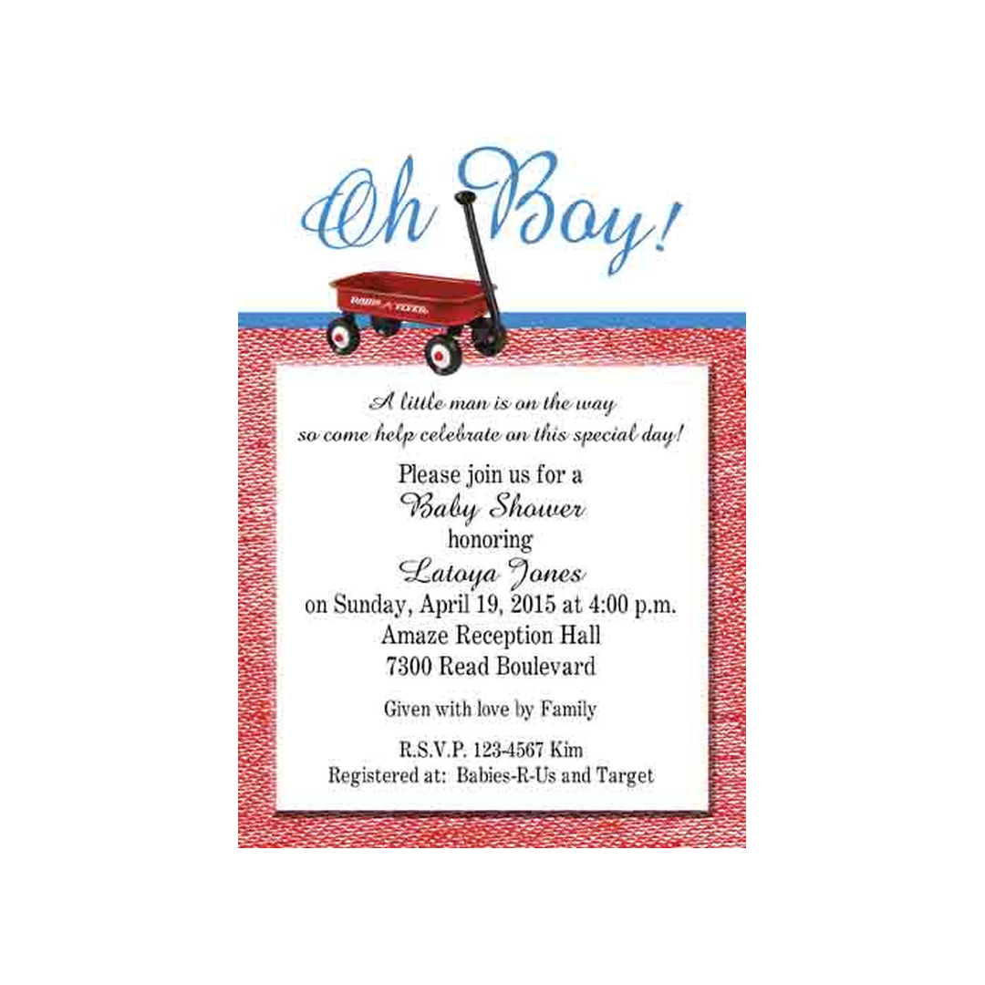 RADIO FLYER WAGON CUSTOM INVITATION