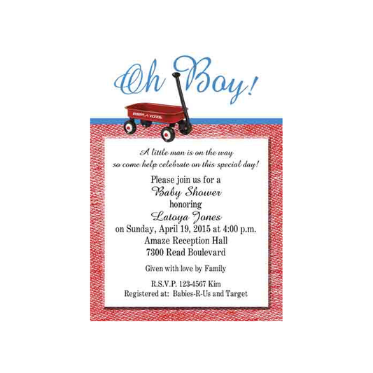 RADIO FLYER WAGON CUSTOM INVITATION