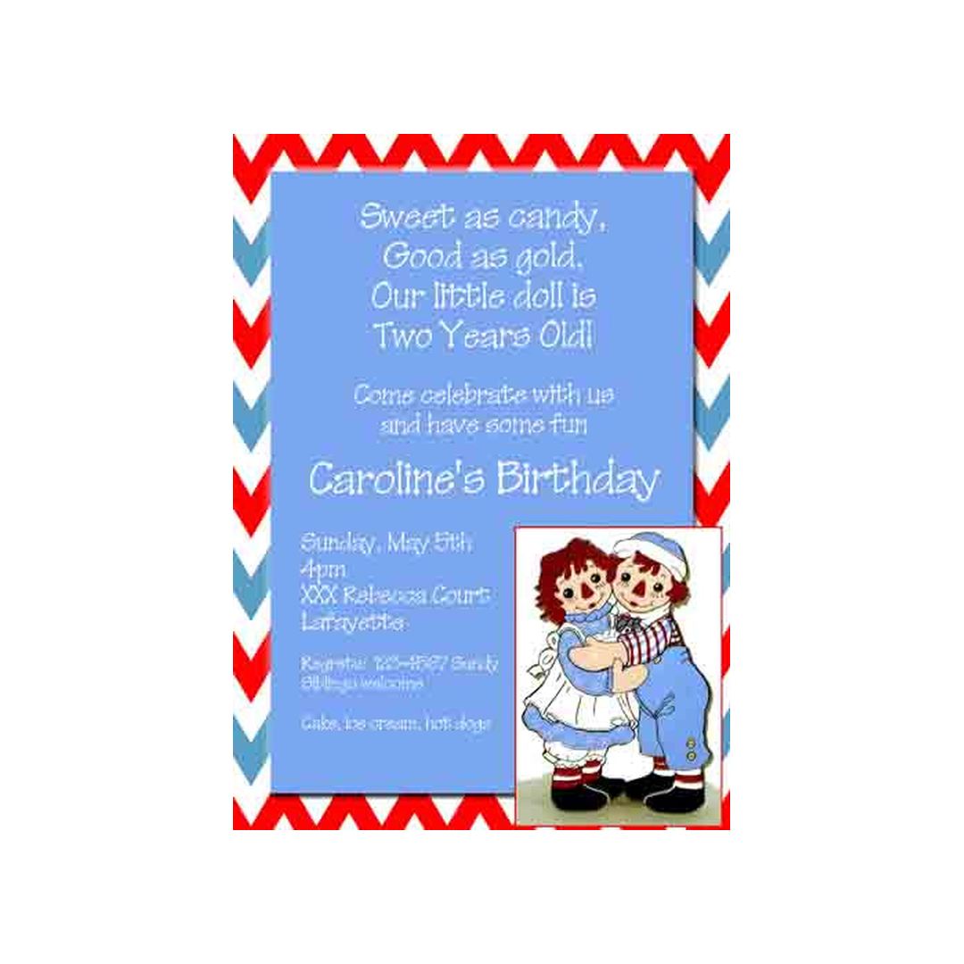 RAG DOLLS HUGGING CUSTOM INVITATION