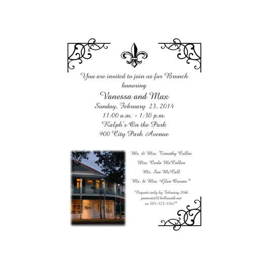 RALPH'S ON THE PARK RESTAURANT CUSTOM INVITATION