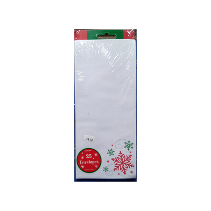 RED AND GREEN SNOWFLAKES ENVELOPES