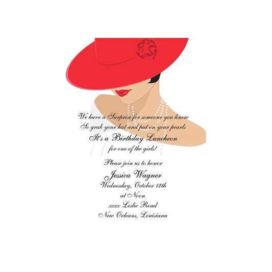 RED HAT LADY CUSTOM INVITATION