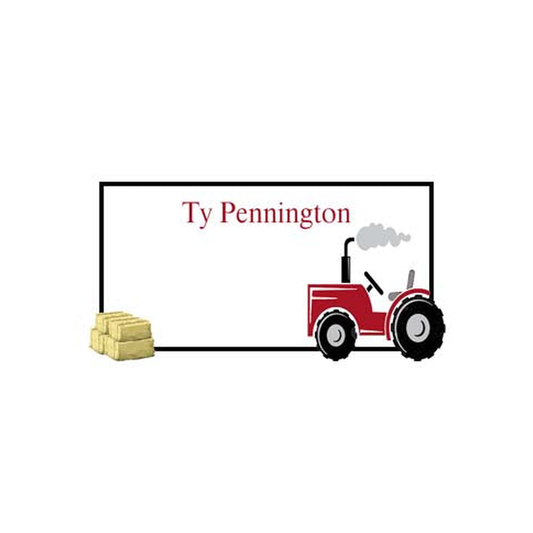 RED TRACTOR PERSONALIZED GIFT OR CALLING CARDS