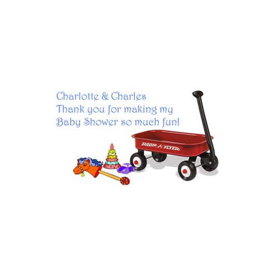 RED WAGON PERSONALIZED GIFT OR CALLING CARDS