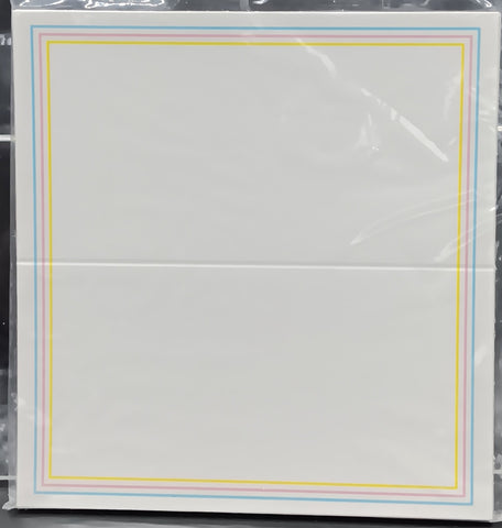 BLUE, PINK AND YELLOW BORDERS PLACE CARDS