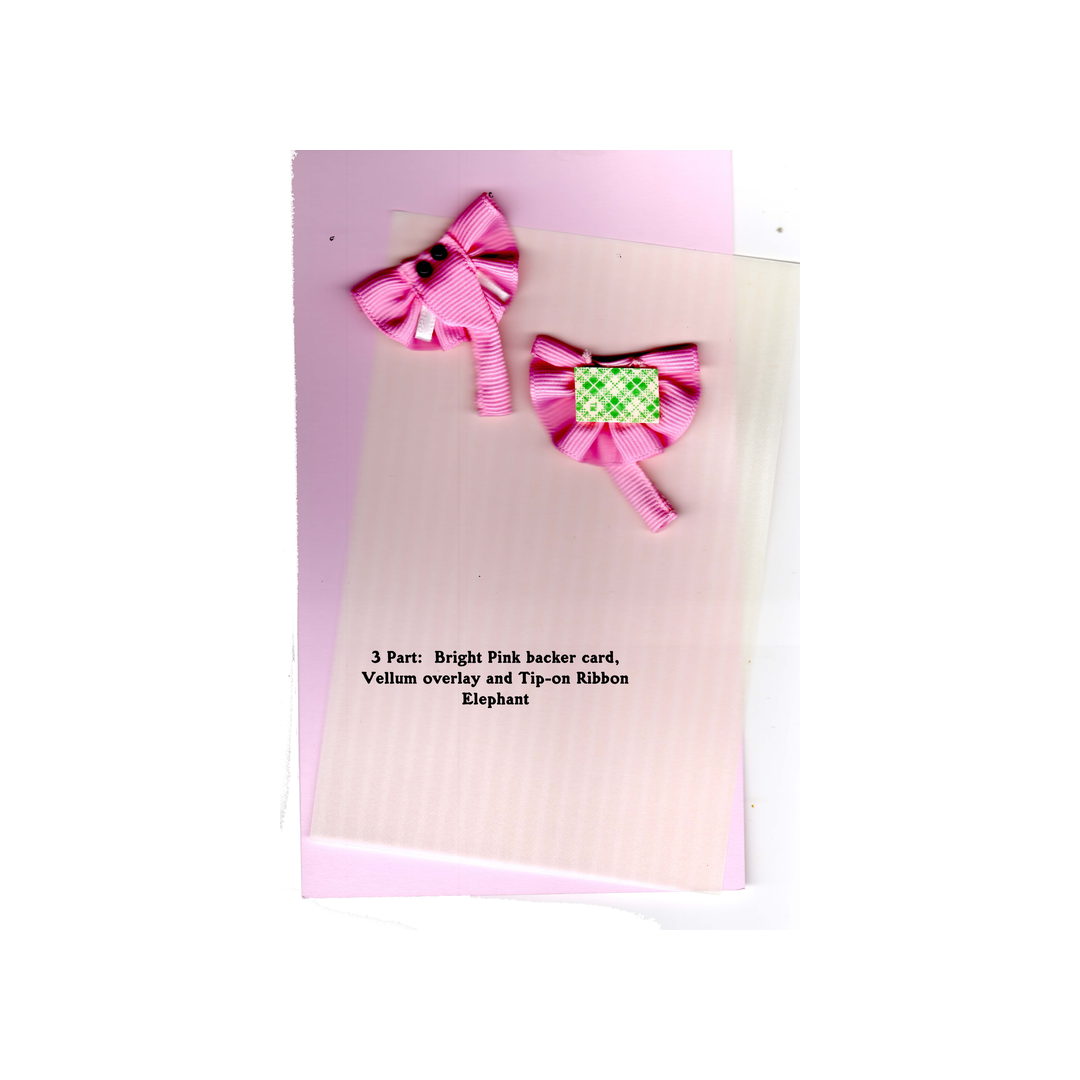 RIBBON ELEPHANT TIP ONS - BLANK STOCK INVITATION