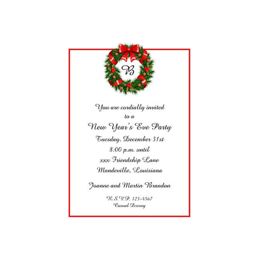 RIBBON WREATH CUSTOM INVITATION
