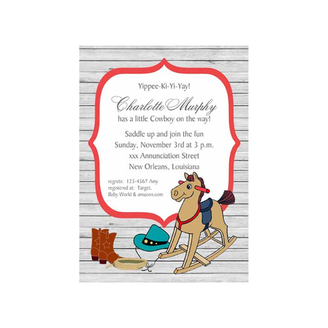 ROCKING HORSE CUSTOM INVITATION