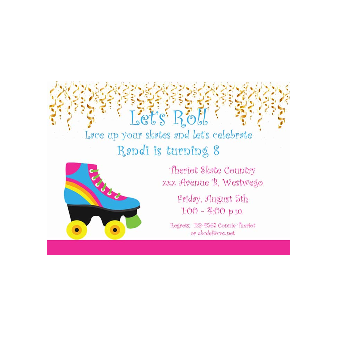ROLLER SKATES CUSTOM INVITATION