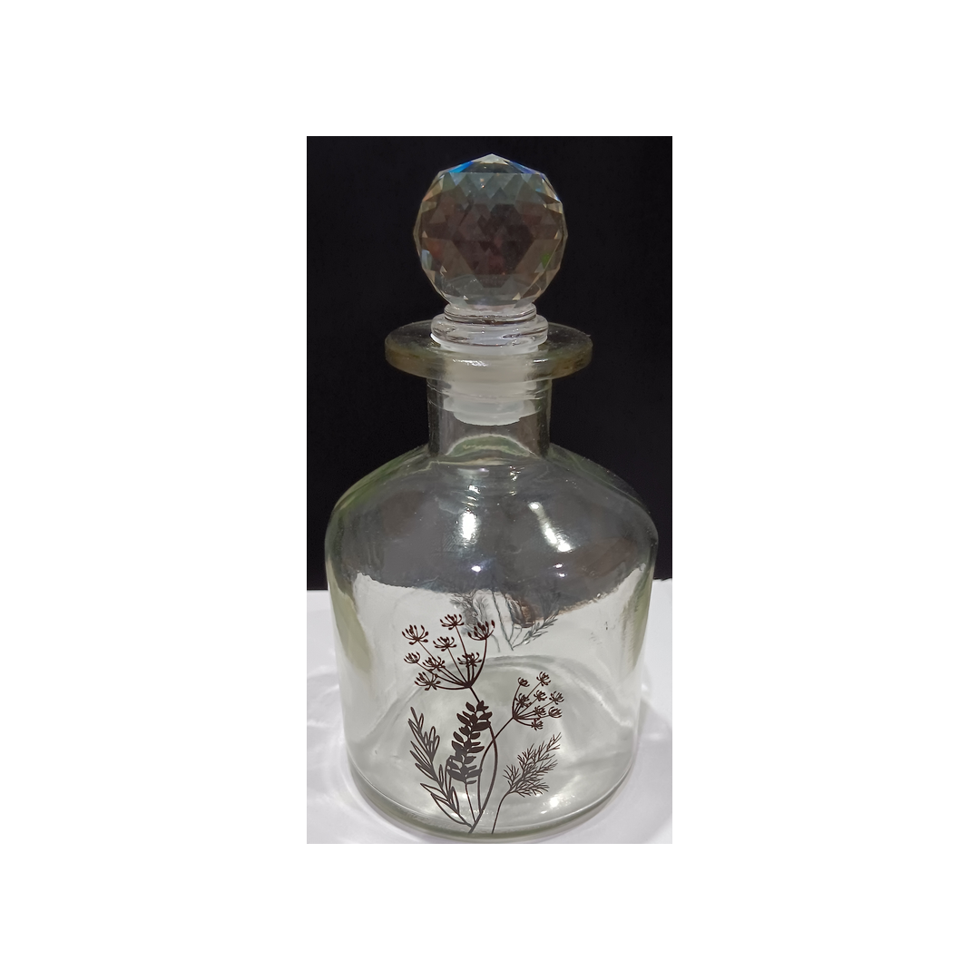 ROUND GLASS BOTTLE WITH STOPPER