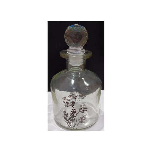 ROUND GLASS BOTTLE WITH STOPPER