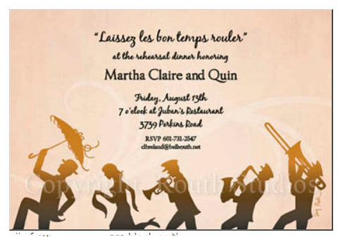 SECOND LINE PARADE - BLANK STOCK INVITATION