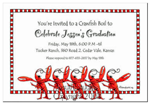 CRAWFISH CHORUS LINE - BLANK STOCK INVITATION