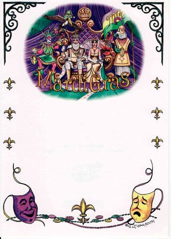 MARDI GRAS COURT - BLANK STOCK INVITATION