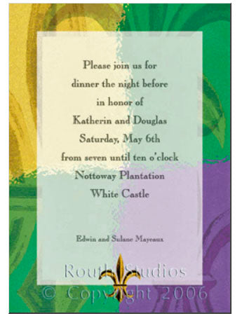PURPLE, GREEN, GOLD FDL - BLANK STOCK INVITATION