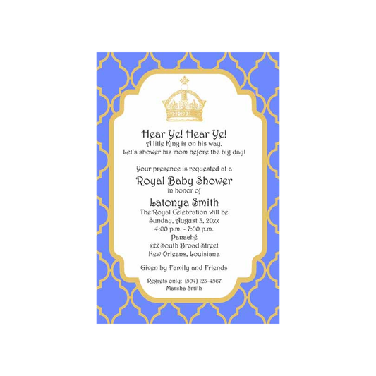 ROYAL CROWN BABY CUSTOM INVITATION