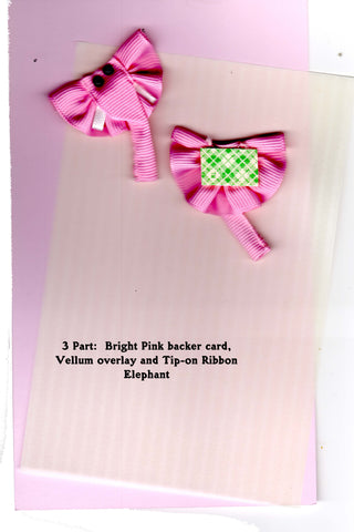 RIBBON ELEPHANT TIP ONS - BLANK STOCK INVITATION