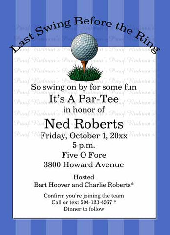 GOLF BALL STRIPES CUSTOM INVITATION