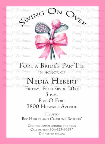 GOLF DIAMOND CLUB CUSTOM INVITATION