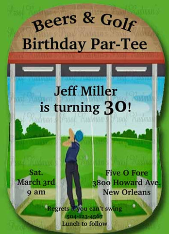 GOLF DRIVING RANGE CUSTOM INVITATION