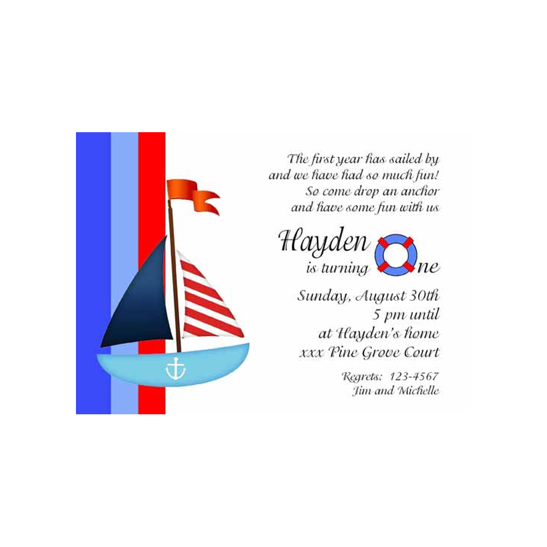 SAILBOAT CUSTOM INVITATION