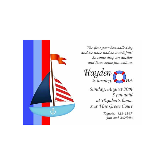 SAILBOAT CUSTOM INVITATION