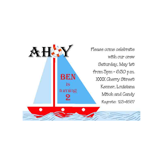SAILBOAT CUSTOM INVITATION