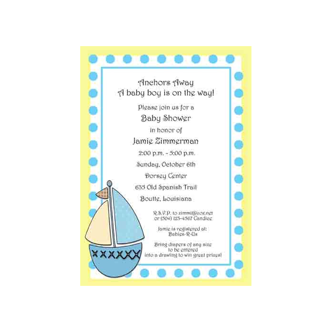 SAILBOAT CUSTOM INVITATION