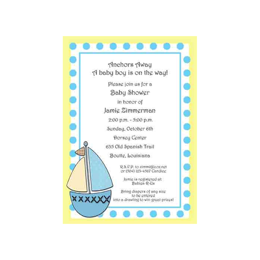 SAILBOAT CUSTOM INVITATION