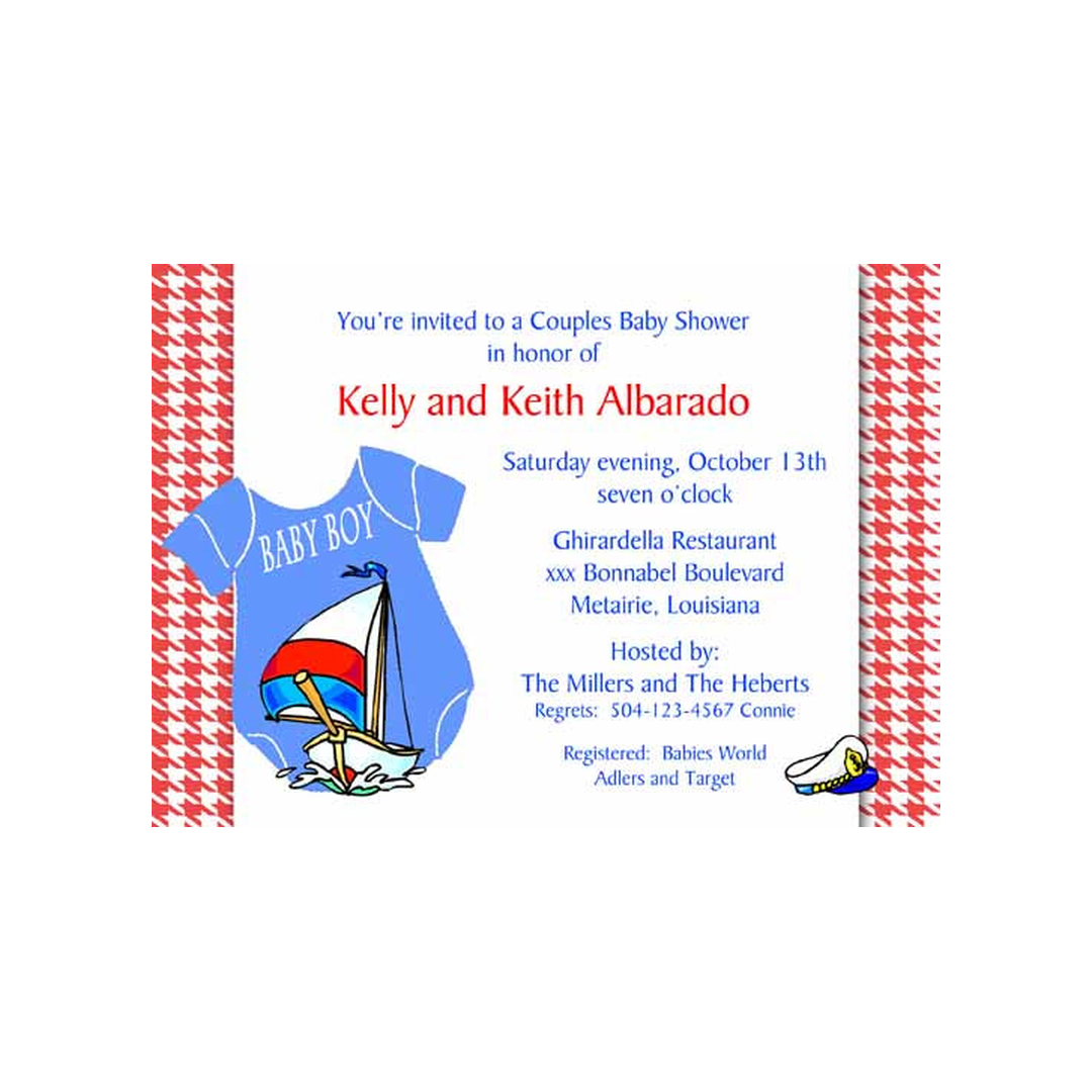 SAILING IN THE ONESIE CUSTOM INVITATION
