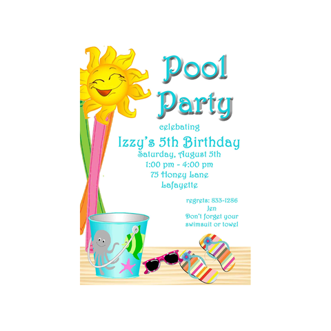 SAND PAIL CUSTOM INVITATION