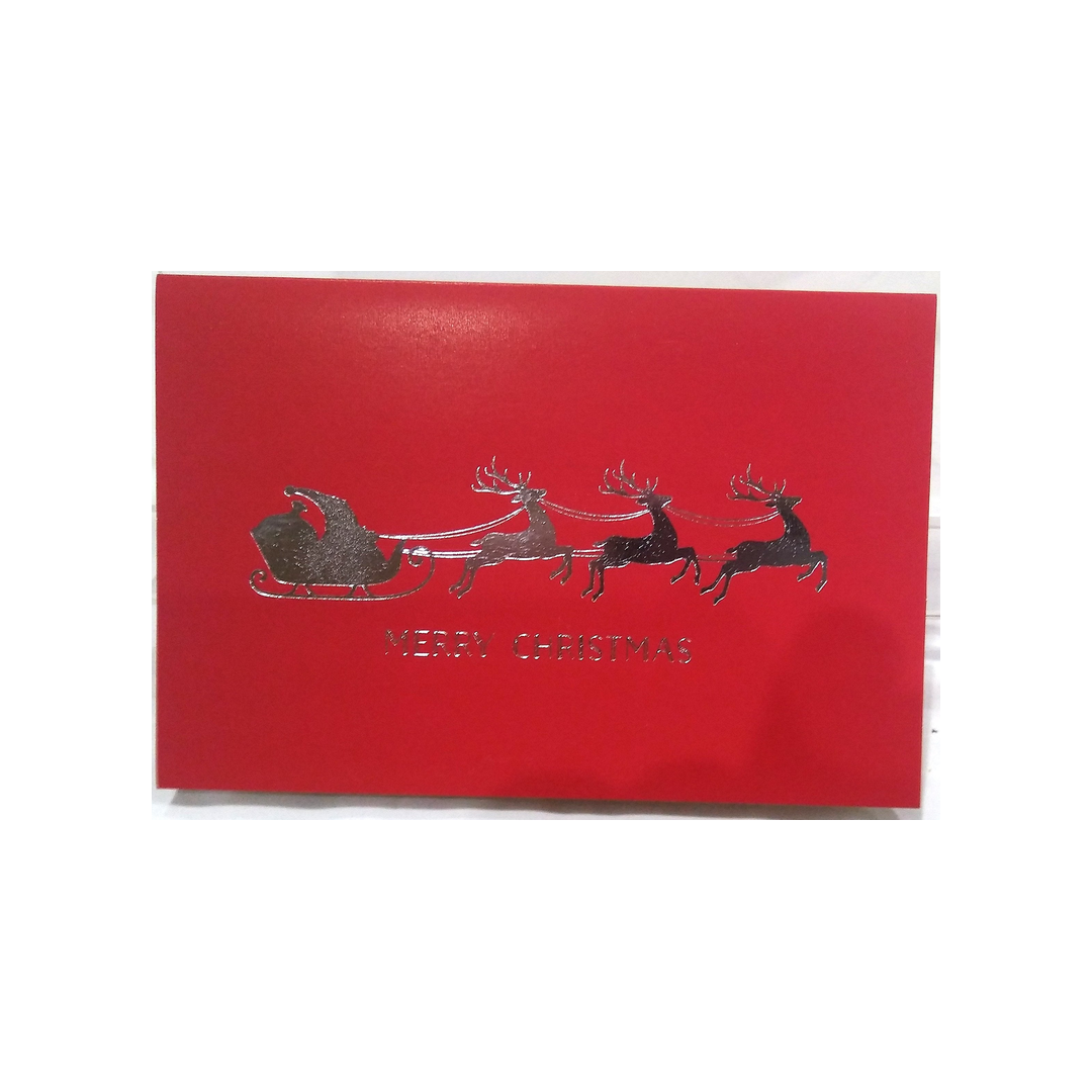 SANTA IN SLEIGH BOXED GREETING CARDS