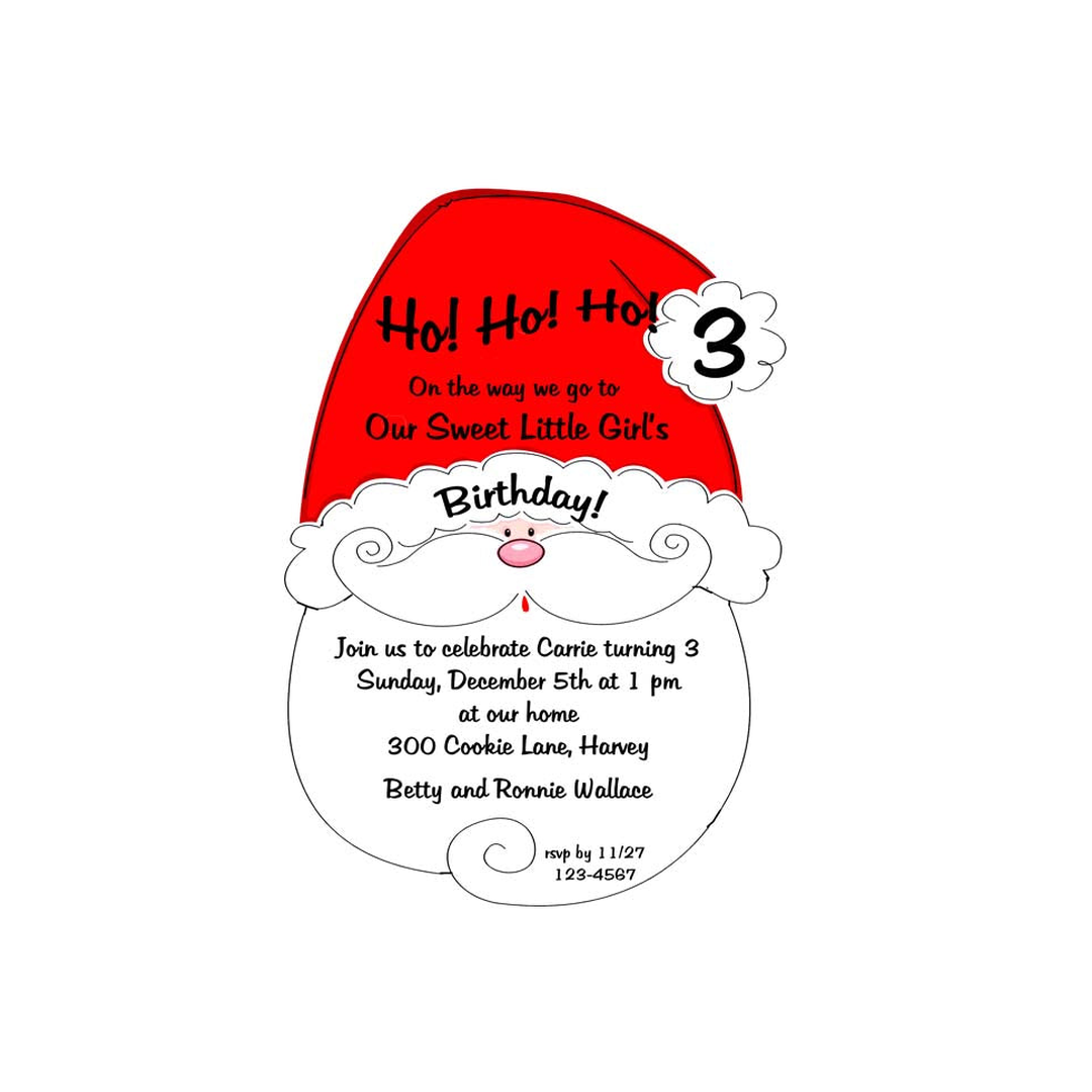 SANTA'S FACE CUSTOM INVITATION