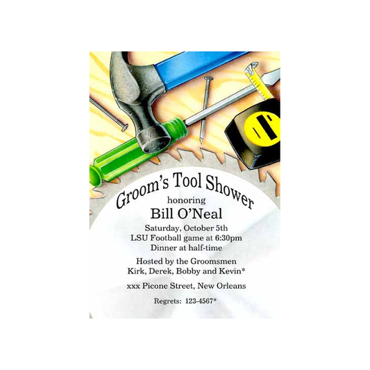 SAW BLADE AND TOOLS CUSTOM INVITATION