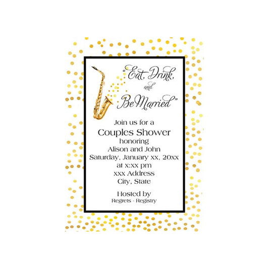 SAX AND GOLD BORDER CUSTOM INVITATION