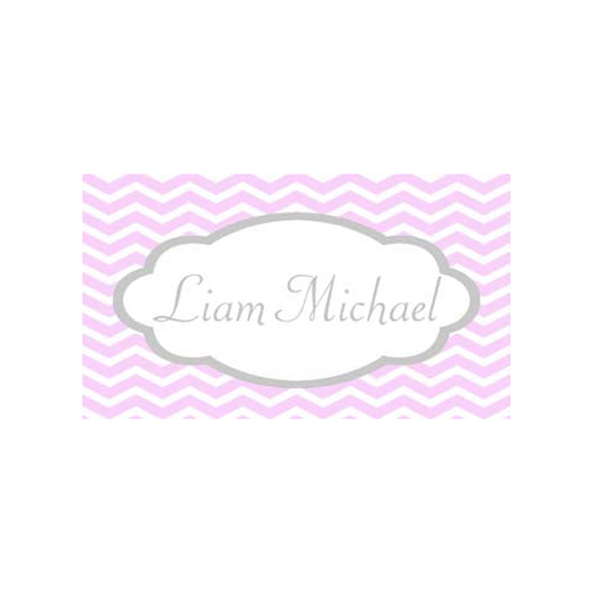SCALLOP FRAME AND CHEVRON PATTERN PERSONALIZED GIFT OR CALLING CARDS