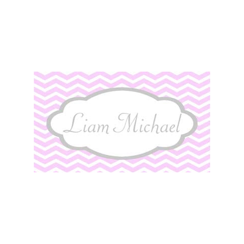 SCALLOP FRAME AND CHEVRON PATTERN PERSONALIZED GIFT OR CALLING CARDS