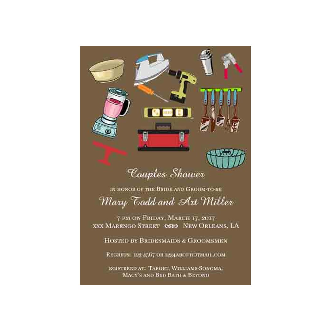 SCATTERED HIS & HER GIFTS CUSTOM INVITATION