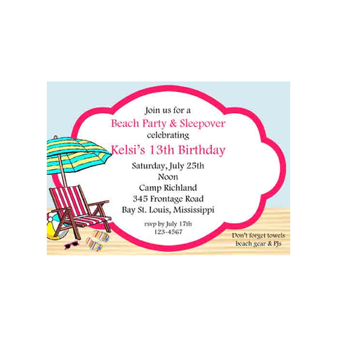 SET UP ON THE BEACH CUSTOM INVITATION