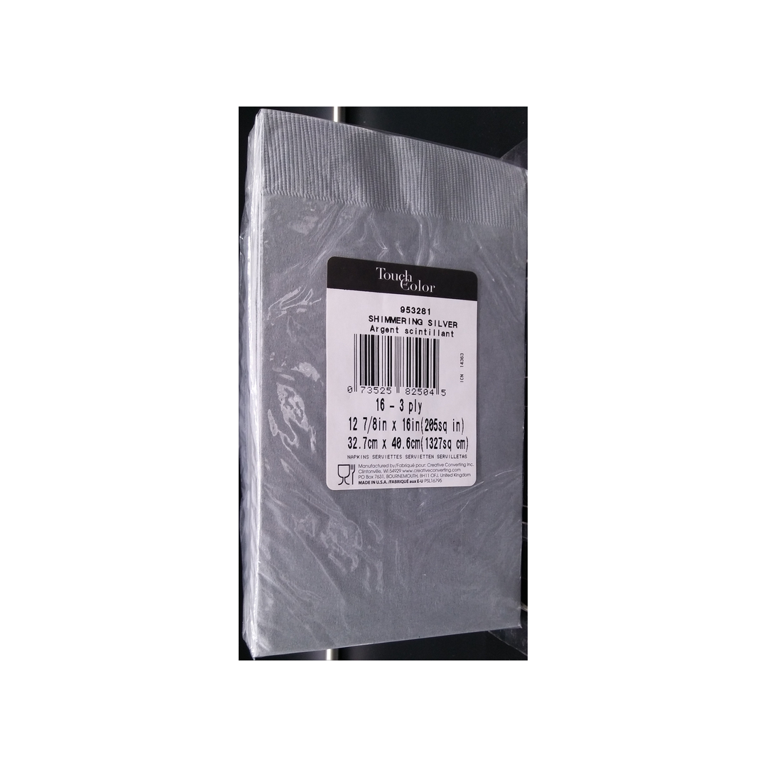 SHIMMERING SILVER PAPER GUEST TOWELS