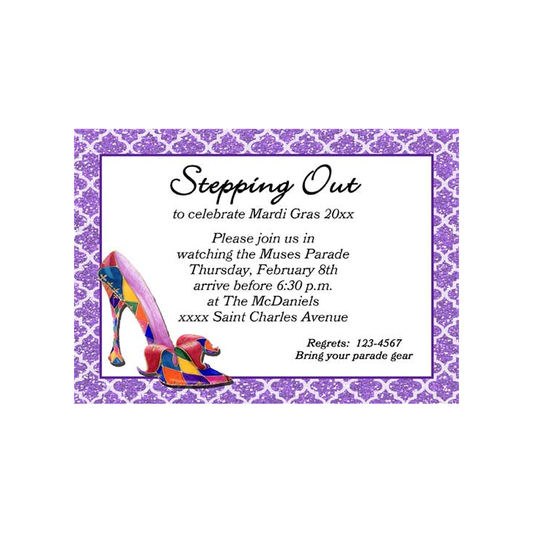SHOE AND GLITTER CUSTOM INVITATION