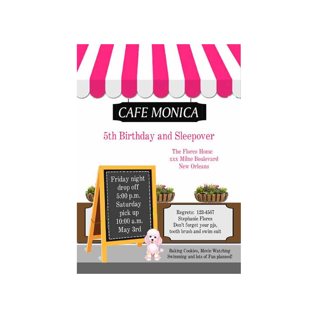 SIDEWALK CAFE CUSTOM INVITATION