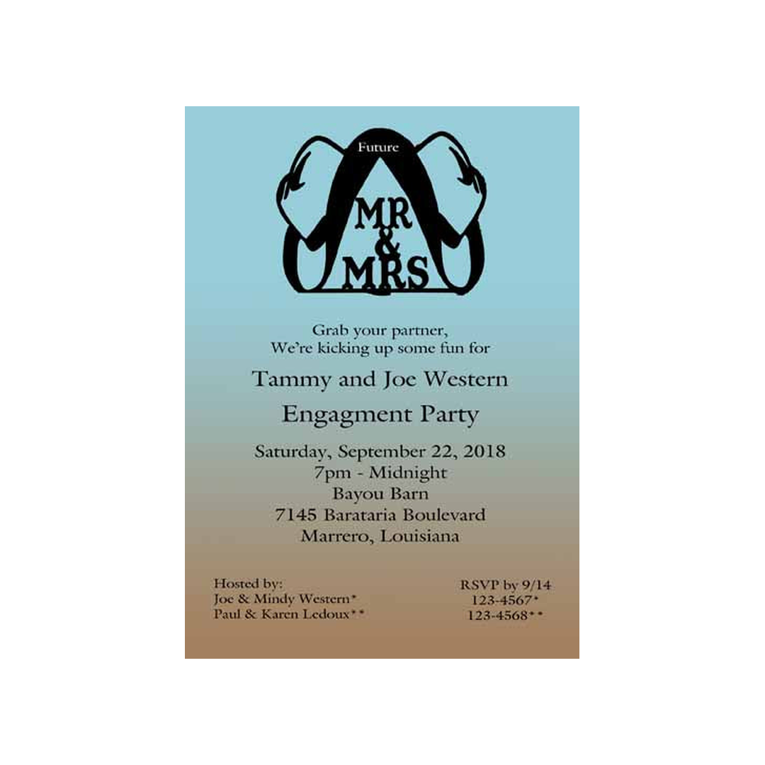 SILHOUETTE COWBOY HATS CUSTOM INVITATION