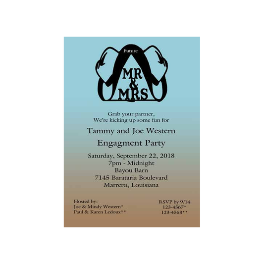 SILHOUETTE COWBOY HATS CUSTOM INVITATION