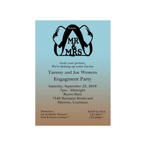 SILHOUETTE COWBOY HATS CUSTOM INVITATION