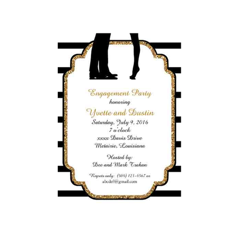 SILHOUETTE OF COUPLE'S FEET CUSTOM INVITATION
