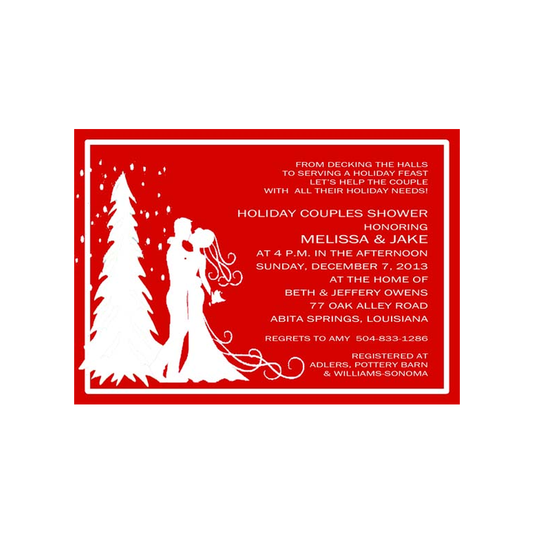 SILHOUETTE WEDDING COUPLE AND TREE CUSTOM INVITATION