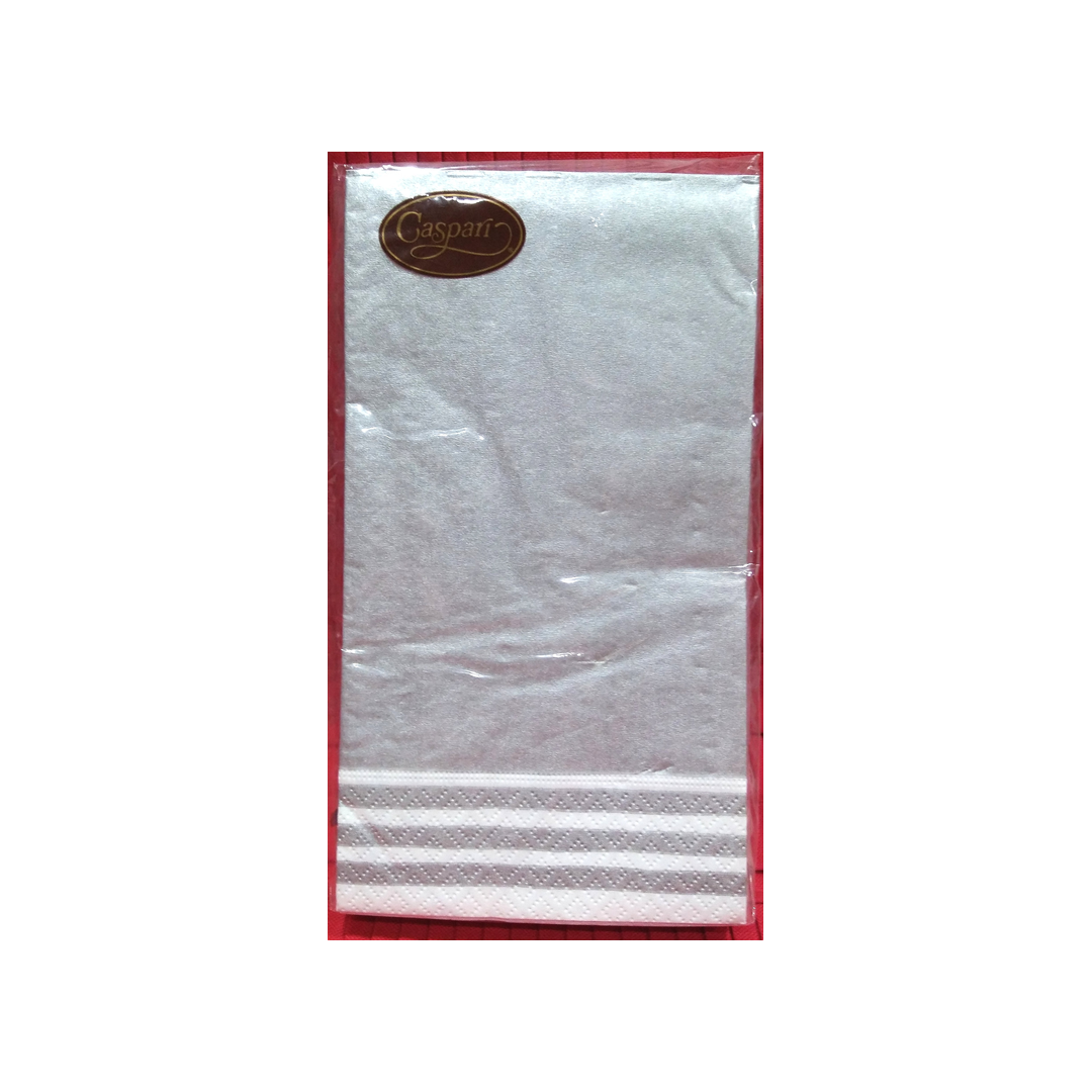 SILVER AND WHITE STRIPE GUEST TOWELS